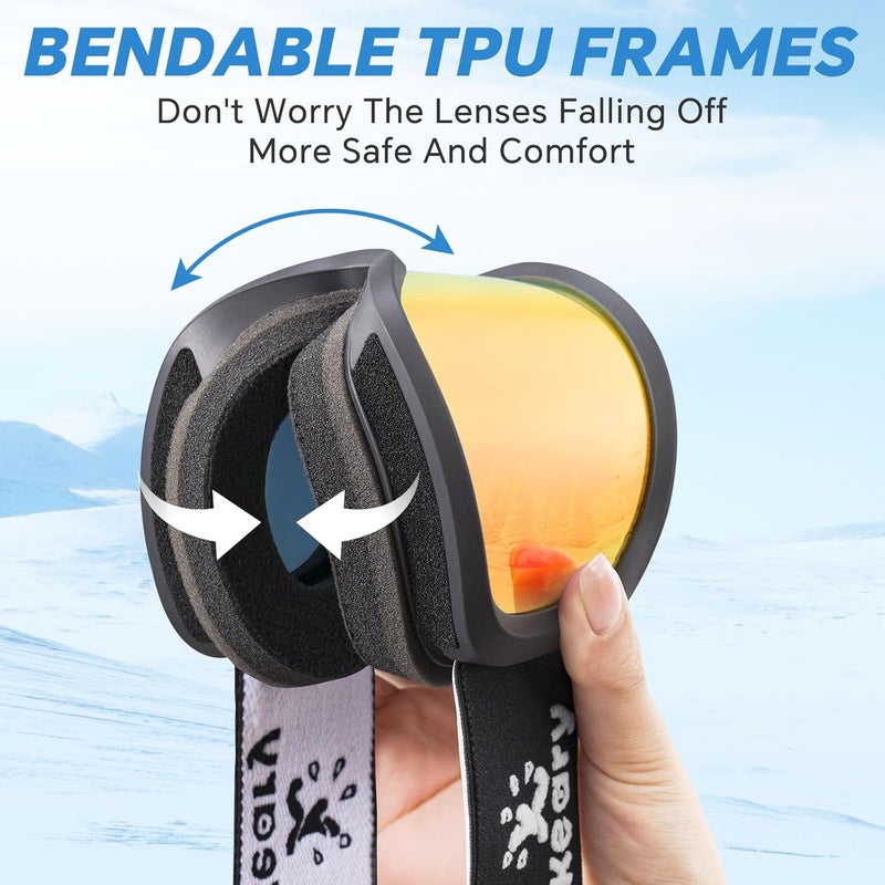 Keary Ski Goggles Men Women Snowboard Goggles Snow Goggles for Adult Youth OTG 100% UV Protection Snowboarding Goggle - Image 5